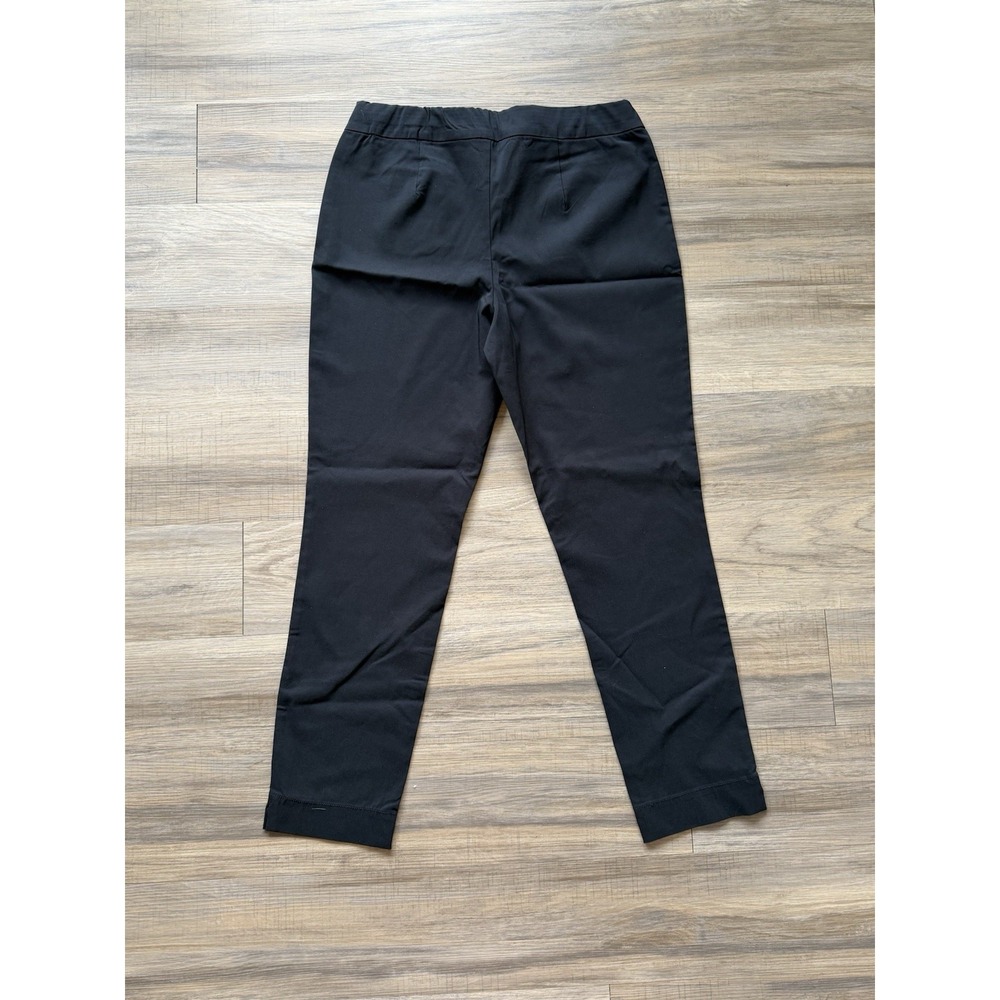 Iman Global Chic Navy Black Pull On Stretch Pants Straight Leg Womens Large NWT - Picture 2 of 7